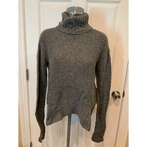 Moth Anthropologie Gray Wool Turtleneck Sweater, Size XXS